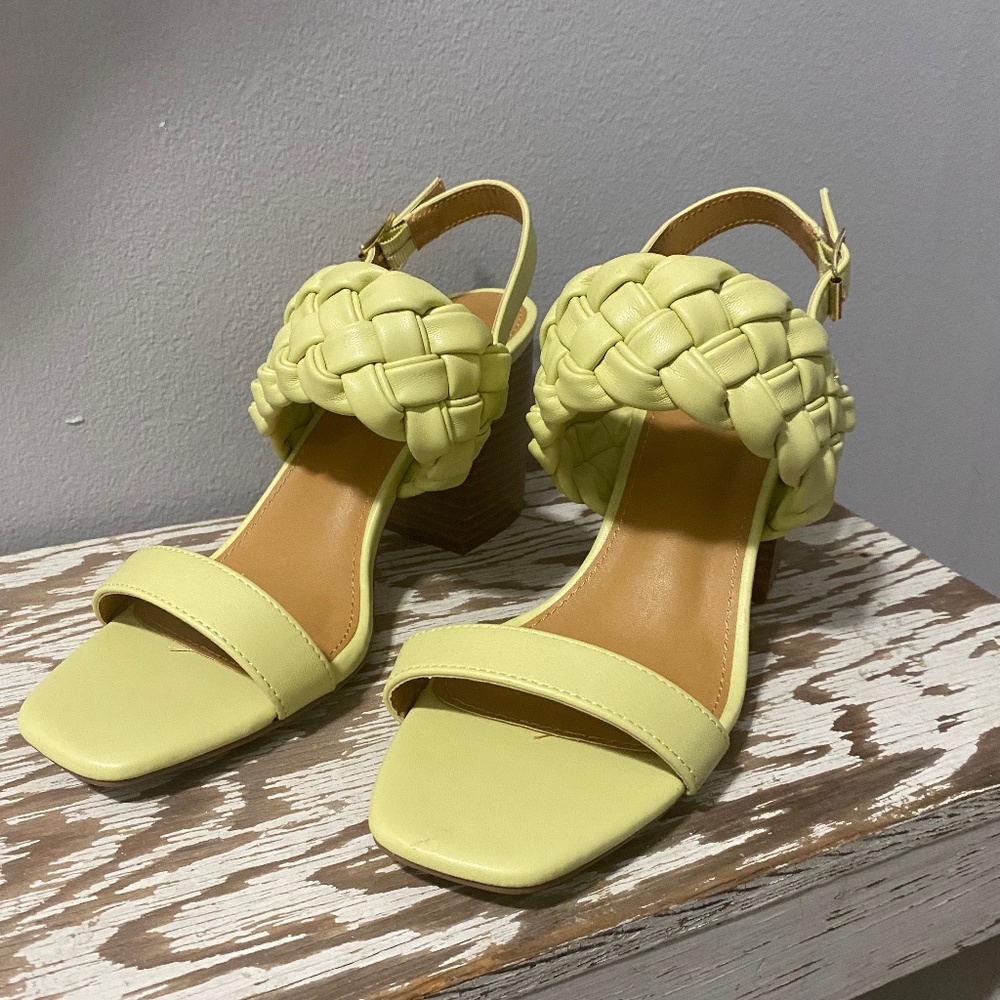 Braided Sandals in Chartreuse